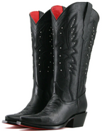 Alexa Red Bottom Snip Toe Midi Wide Calf Cowgirl Boot
