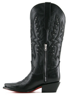 Alexa Red Bottom Snip Toe Midi Wide Calf Cowgirl Boot
