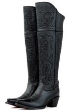 Amour Knee High Red Bottom Snip Toe Cowgirl Boot