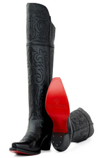 Amour Knee High Red Bottom Snip Toe Cowgirl Boot