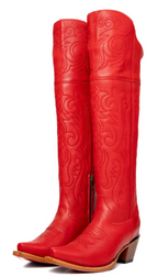 Amour Knee High Red Bottom Snip Toe Cowgirl Boot