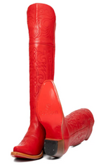 Amour Knee High Red Bottom Snip Toe Cowgirl Boot