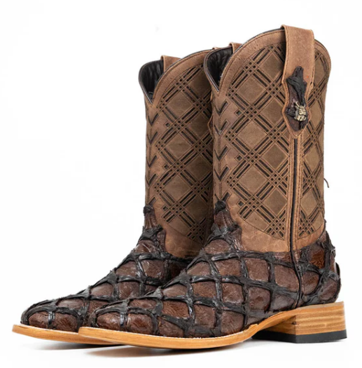 Bradley Pirarucu Square Toe Cowboy Boot – Gloss