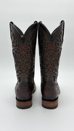 Flor de Luz Tooled Square Toe Cowgirl Boot