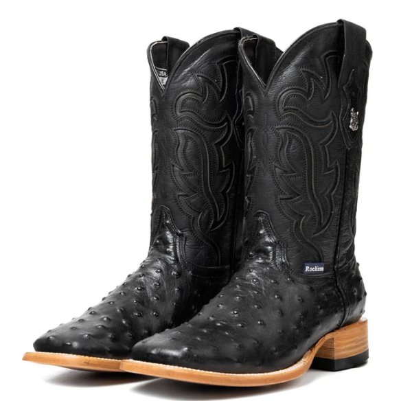 Bruce Ostrich Square Toe Cowboy Boot