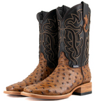 Bruce Ostrich Square Toe Cowboy Boot
