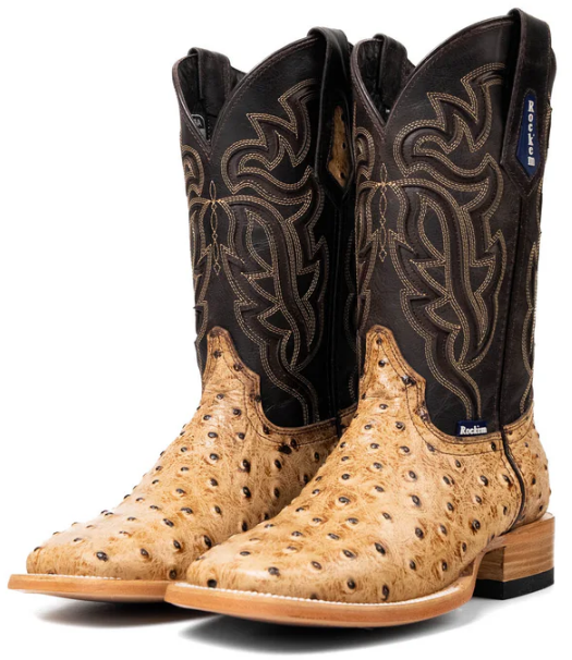 Bruce Ostrich Square Toe Cowboy Boot
