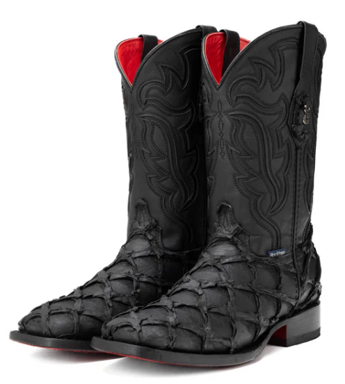 Bruce Shelby Pirarucu Red Bottom Square Toe Cowboy Boot