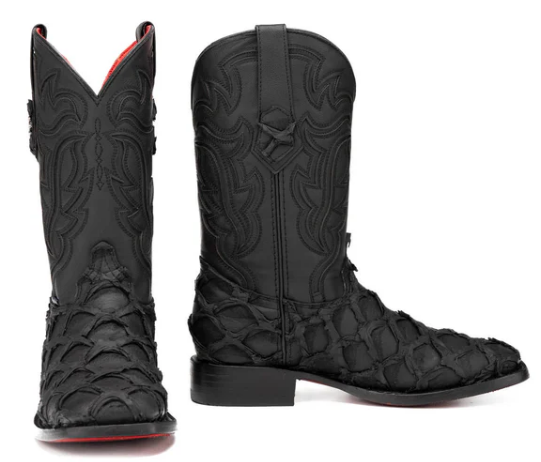 Bruce Shelby Pirarucu Red Bottom Square Toe Cowboy Boot