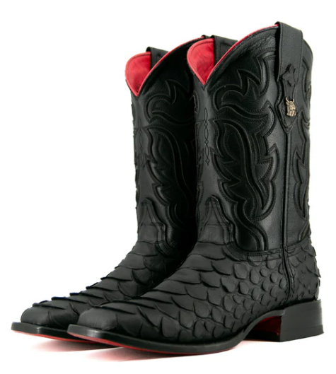 Bruce Shelby Python Red Bottom Square Toe Cowboy Boot