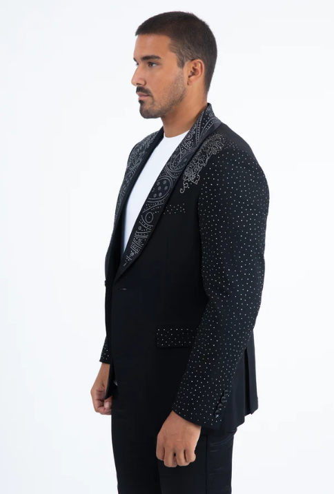 Double Button Rhinestone Blazer
