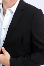 Double Button Western Blazer - Black