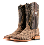 France Woven Square Toe Cowboy Boot