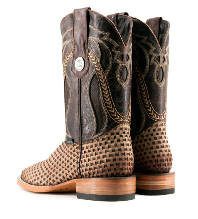 France Woven Square Toe Cowboy Boot