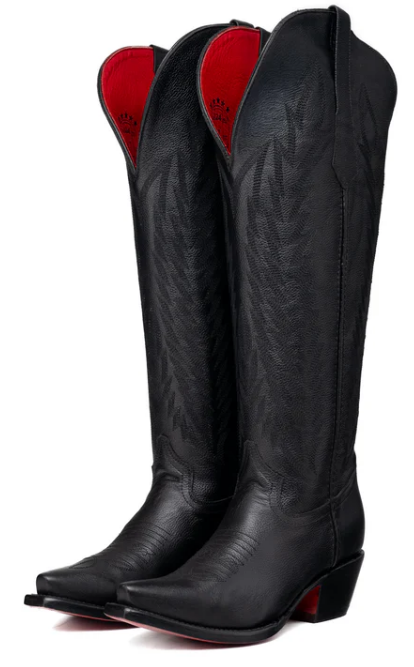 Gia Tall Red Bottom Wide Calf Snip Toe Cowgirl Boot