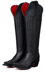 Gia Tall Red Bottom Wide Calf Snip Toe Cowgirl Boot