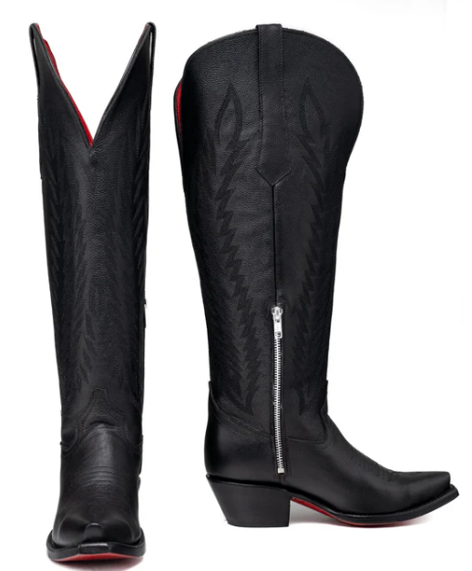 Gia Tall Red Bottom Wide Calf Snip Toe Cowgirl Boot