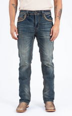 Holt Corded Chevron Bootcut Jean Dark Stone - Front pocket detail