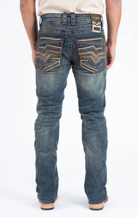 Holt Corded Chevron Bootcut Jean Dark Stone - Front view