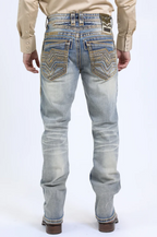 Holt Ridge Chevron Bootcut Jean Light Denim Blue - Back view