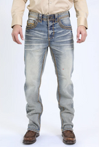 Holt Ridge Chevron Bootcut Jean Light Denim Blue - Front view