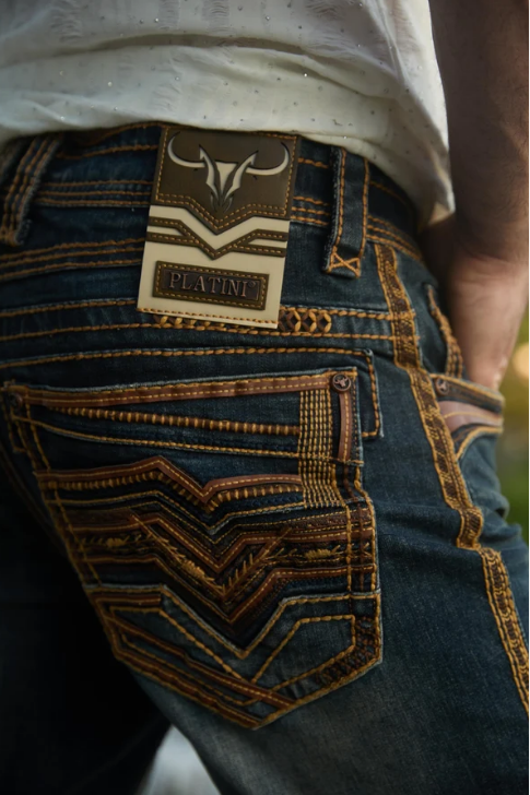 Holt Ridge Chevron Bootcut Jean Dark Stone - Back view