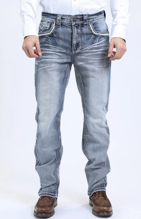 Holt Ridge Chevron Bootcut Jean - Back pocket detail