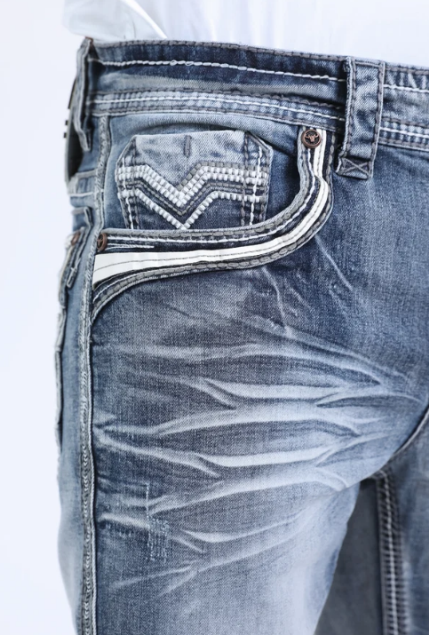 Holt Ridge Chevron Bootcut Jean - Front pocket detail