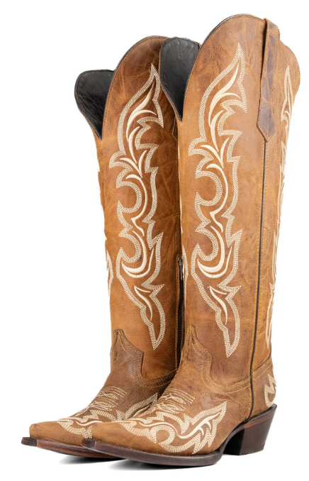 Jenny Tall Wide Calf Snip Toe Cowgirl Boot