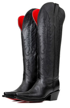 Kaylee Tall Red Bottom Wide Calf Snip Toe Cowgirl Boot