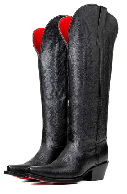 Kaylee Tall Red Bottom Wide Calf Snip Toe Cowgirl Boot