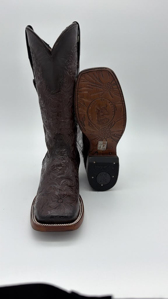 Mila Tooled Square Toe Cowgirl Boot