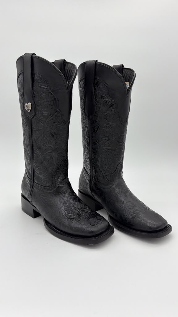 Mila Tooled Square Toe Cowgirl Boot