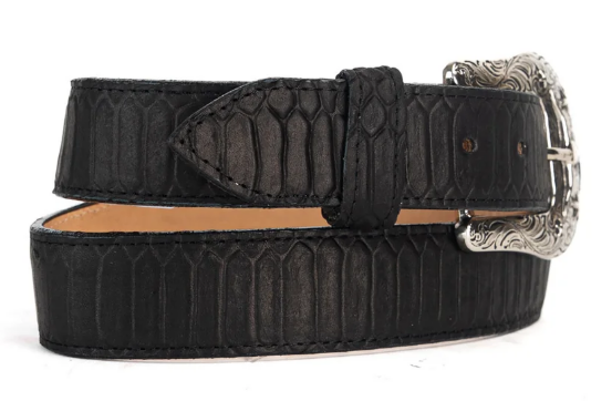 Python Cowboy Belt - Matte Black