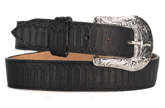 Python Cowboy Belt - Matte Black