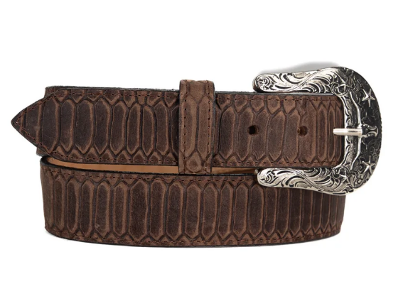 Python Cowboy Belt - Matte Nobuck Brown