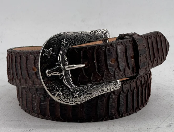 Python Longhorn X Buckle Cowboy Belt