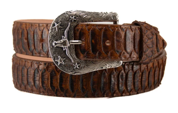 Python Longhorn X Buckle Cowboy Belt