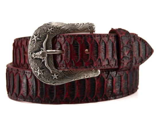Python Longhorn X Buckle Cowboy Belt