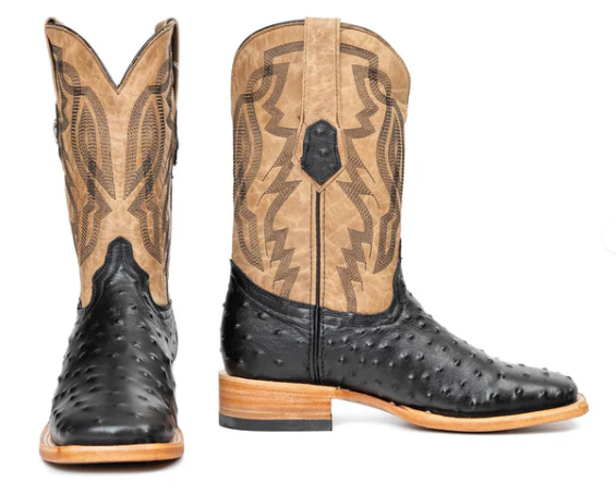 Renegate Ostrich Square Toe Cowboy Boot