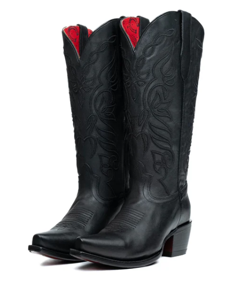 Sally Midi Red Bottom Wide Calf Snip Toe Cowgirl Boot