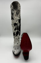 Rockem Cowhide Cowgirl Boot Size 6 – sole view showing red sole