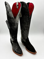 Rockem Cowhide Cowgirl Boot Size 6 Wide – side profile with deep V-cut shaft