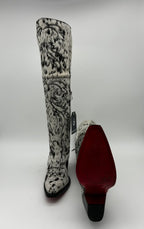 Rockem Cowhide Cowgirl Boot Size 7 V – sole view showing red sole