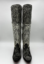 Rockem Cowhide Cowgirl Boot Size 8 Wide IV – front pair view