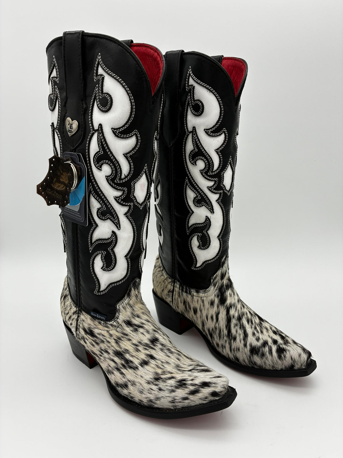 Rockem Cowhide Cowgirl Boot Size 8 – front pair view