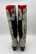 Rockem Cowhide Cowgirl Boot Size 9 III – back view showing red lining