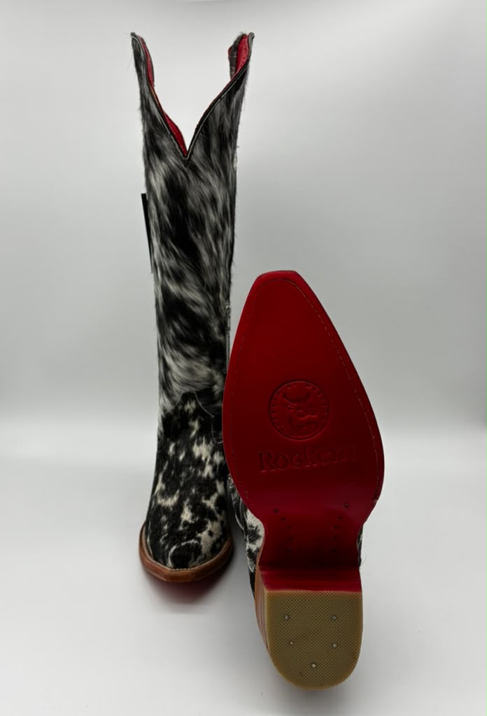 Rockem Cowhide Cowgirl Boot Size 9 Wide – sole view