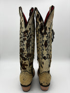 Rockem Cowhide Cowgirl Boot Size 9 II – back view with stitching detail