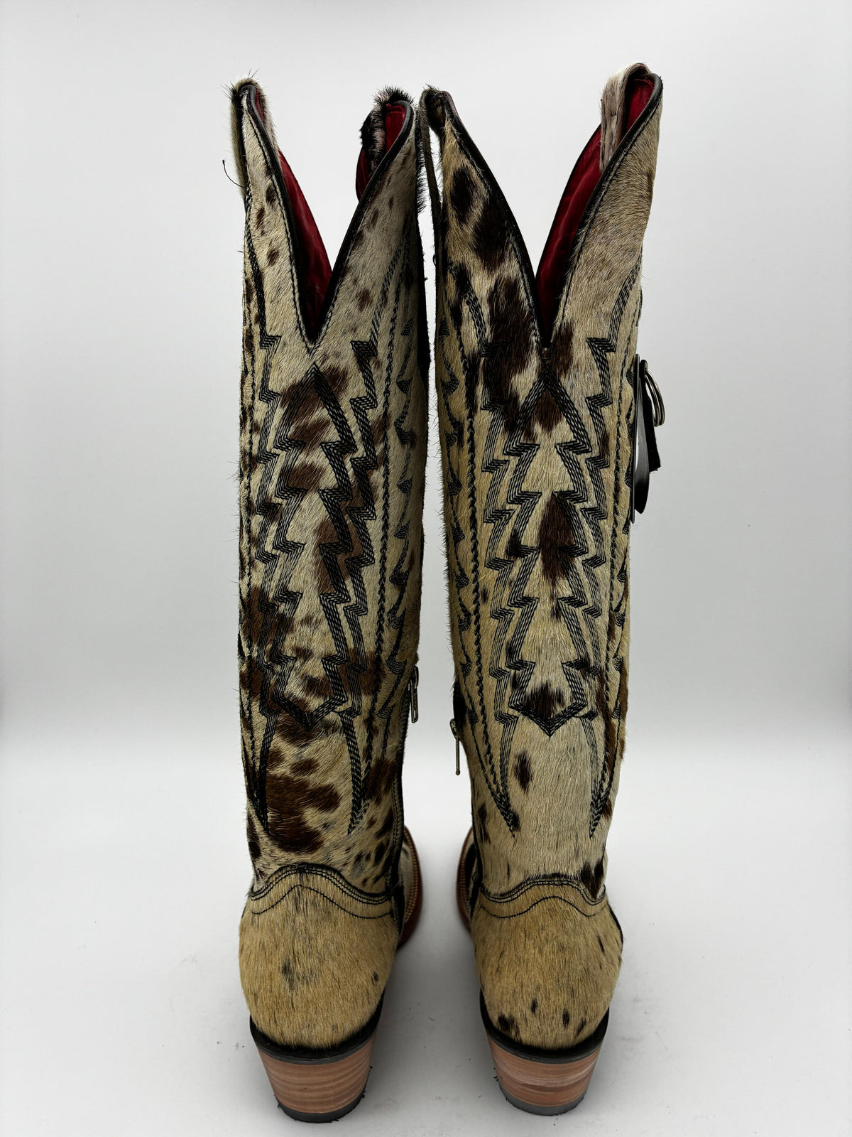 Rockem Cowhide Cowgirl Boot Size 9 II – back view with stitching detail